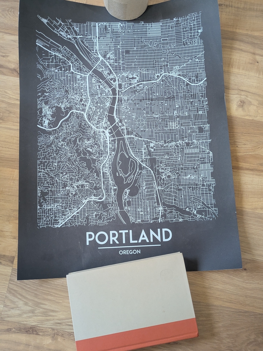 Portland Oregon Map Poster in Black and White